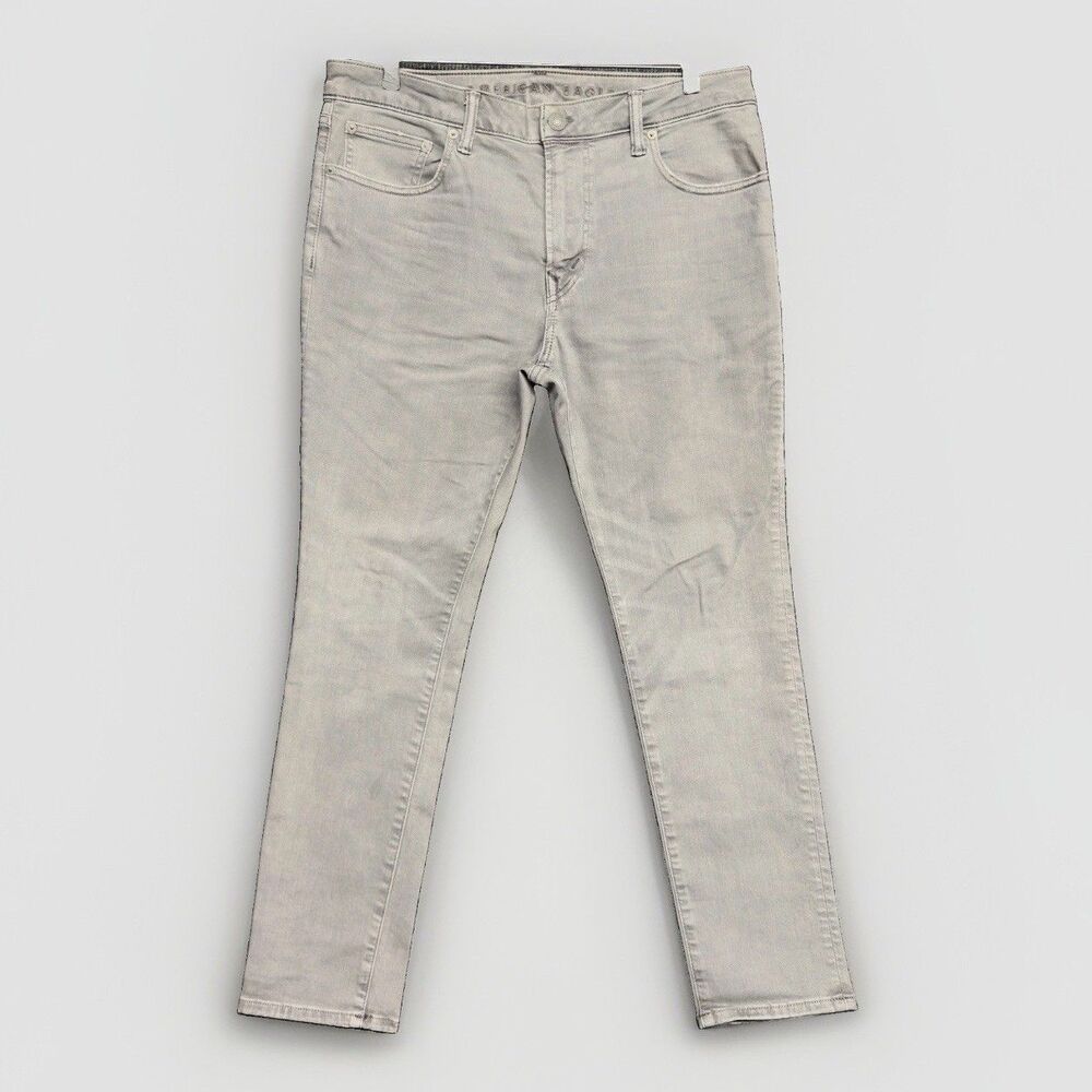 American Eagle Air Flex Skinny Jeans Men’s Size 34x30 Gray Stretch Denim Pockets